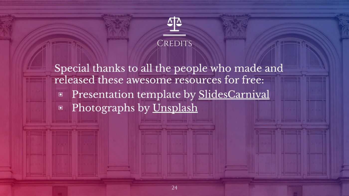 Stylish Law & Justice. Free PowerPoint Template & Google Slides Theme